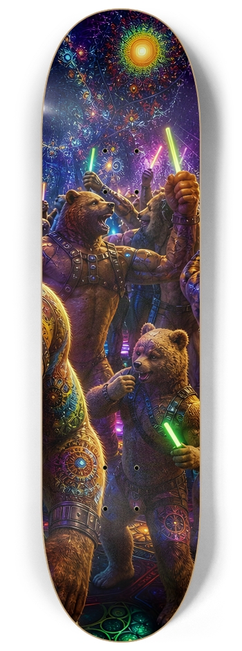 Psychedelic Fractal Brown Leather Bears #30 #3