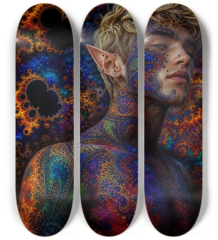 Psychedelic Fractal Blonde Elf #37 3 Deck Wall Series