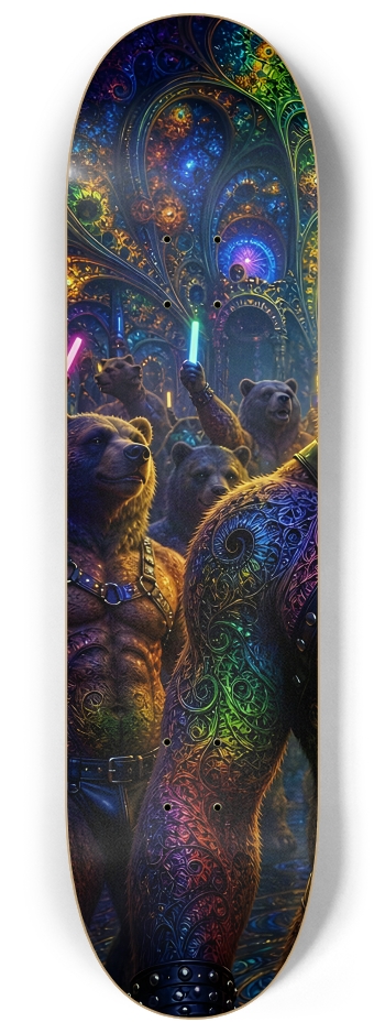 Psychedelic Fractal Brown Leather Bears #29 #1