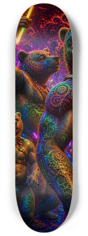Psychedelic Fractal Brown Leather Bears #18 #1