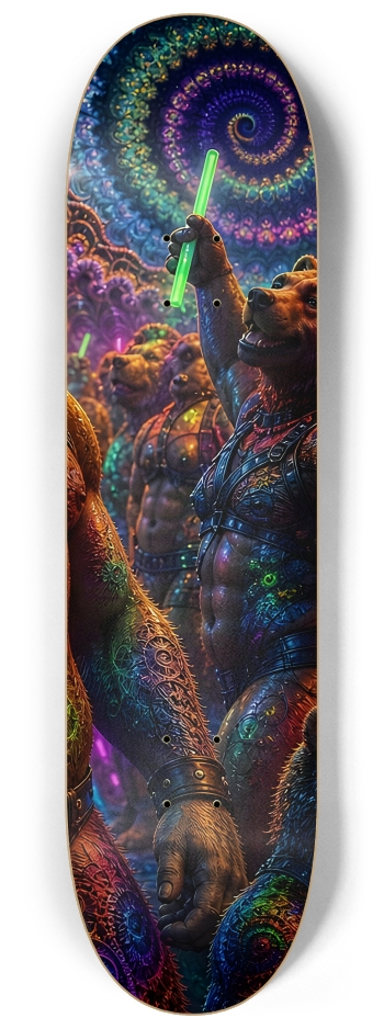 Psychedelic Fractal Brown Leather Bears #18 #3