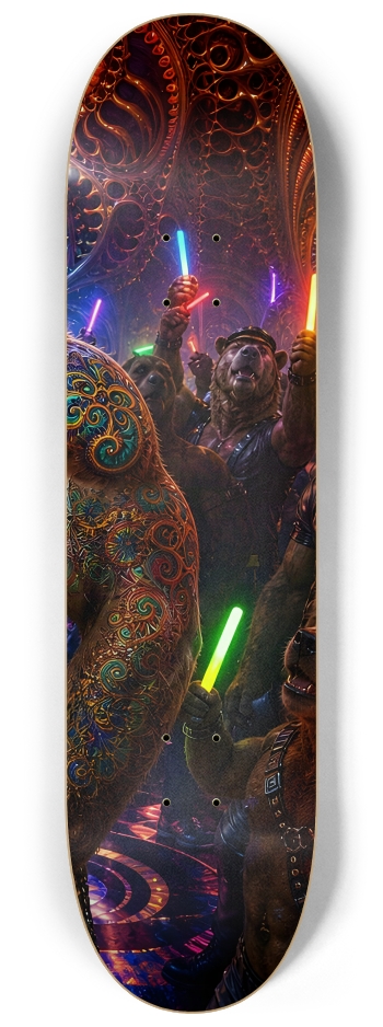 Psychedelic Fractal Brown Leather Bears #9 #3