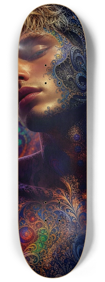Psychedelic Fractal Bleach Blonde Elf #32 #2 8-1/4 Skateboard Deck