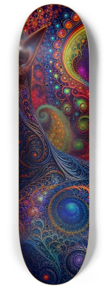 Psychedelic Fractal Bleach Blonde Elf #32 #3 8-1/4 Skateboard Deck