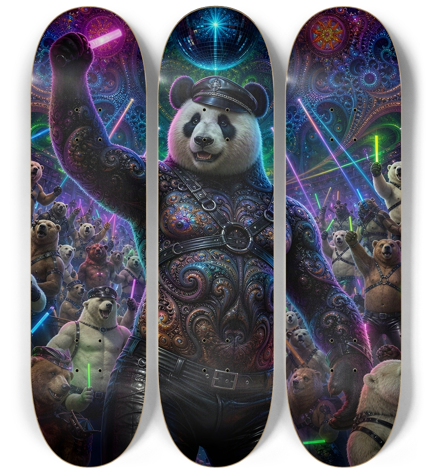 Psychedelic Fractal Leather Bears #33