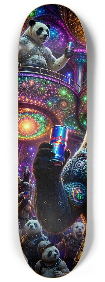 Psychedelic Fractal Leather Bears #23 #1 8-1/4 Skateboard Deck