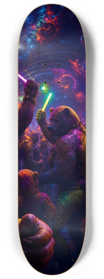 Psychedelic Fractal Brown Leather Bears #17 #3