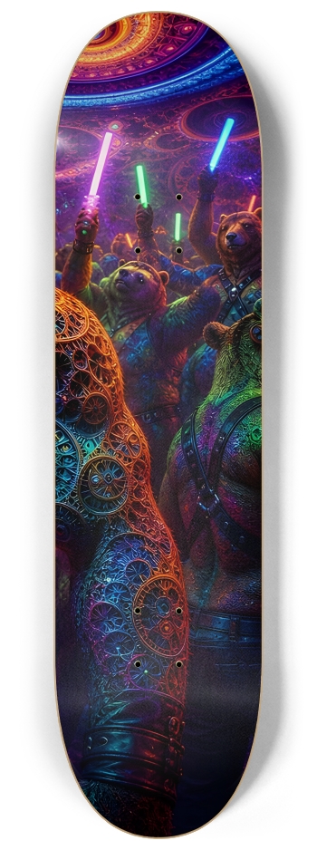 Psychedelic Fractal Brown Leather Bears #32 #3