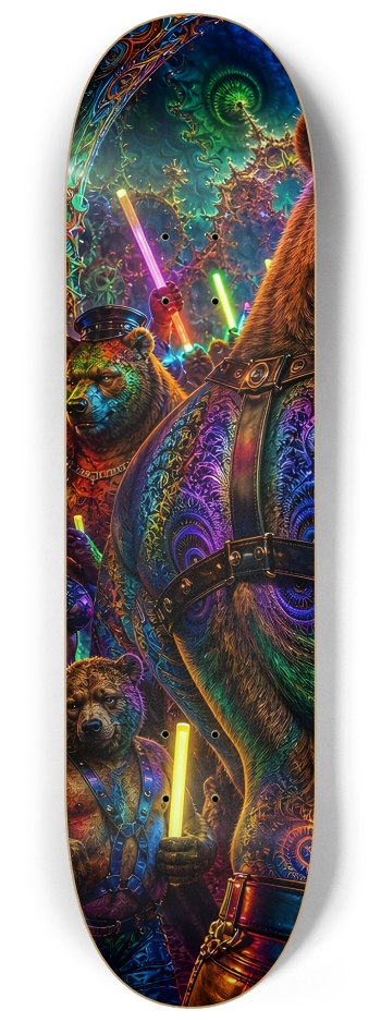 Psychedelic Fractal Brown Leather Bears #27 #1