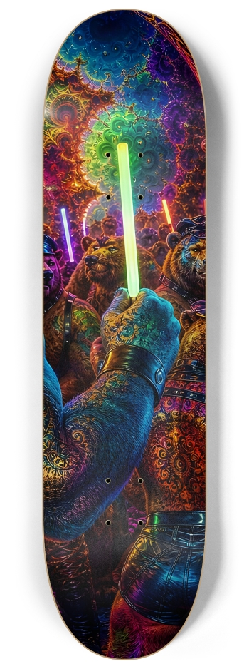 Psychedelic Fractal Brown Leather Bears #27 #3