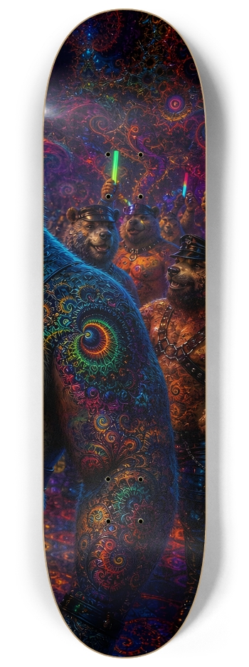 Psychedelic Fractal Brown Leather Bears #24 #3