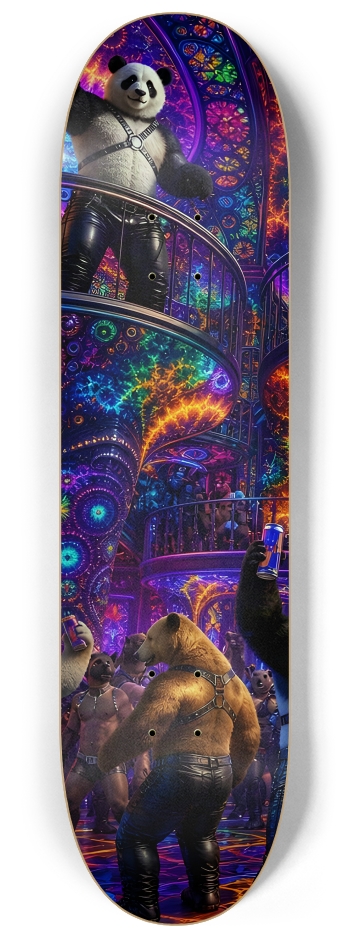 Psychedelic Fractal Leather Bears #4 #1 8-1/4 Skateboard Deck