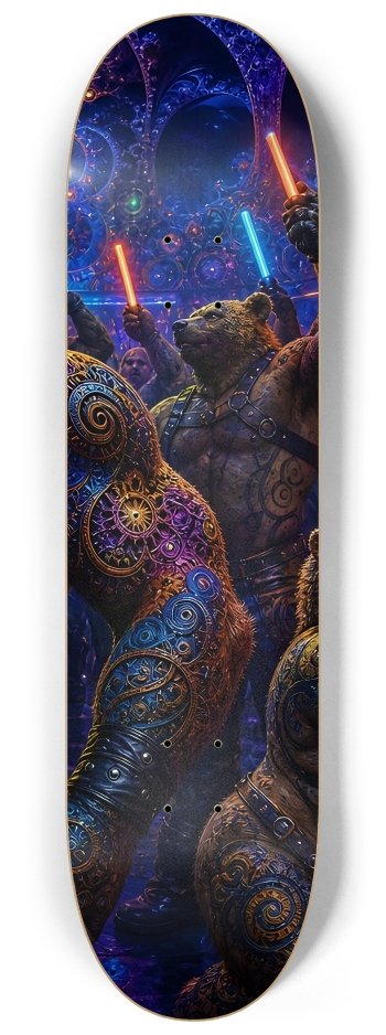 Psychedelic Fractal  Brown Leather Bears #1 #3