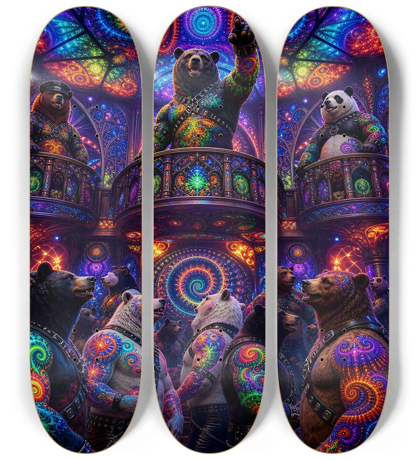 Psychedelic Fractal Leather Bears #28