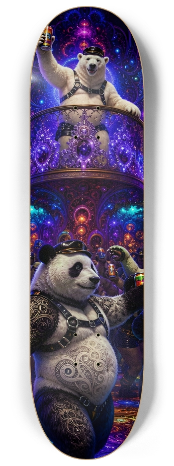 Psychedelic Fractal Leather Bears #2 #2 8-1/4 Skateboard Deck