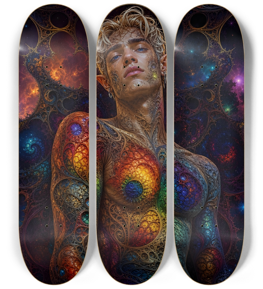 Psychedelic Fractal Blonde Elf #32 3 Deck Wall Series