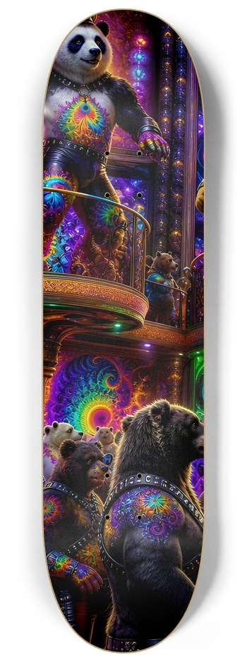 Psychedelic Fractal Leather Bears #14 #1 8-1/4 Skateboard Deck