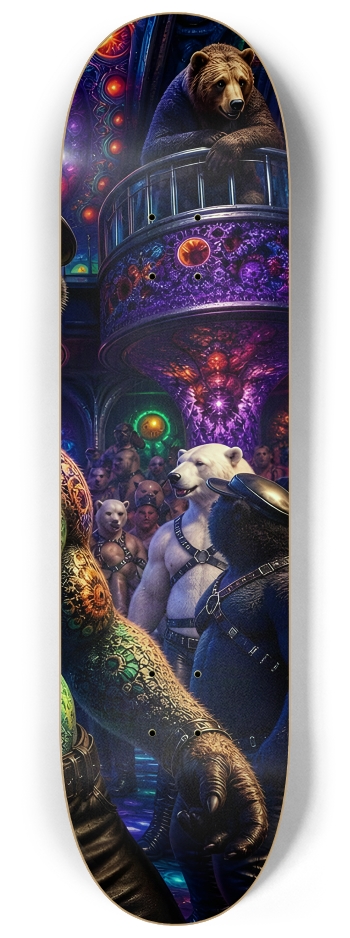 Psychedelic Fractal Leather Bears #22 #3 8-1/4 Skateboard Deck