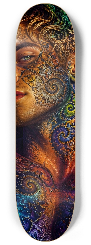 Psychedelic Fractal Bleach Blonde Elf #30 #2 8-1/4 Skateboard Deck