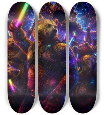 Psychedelic Fractal Brown Leather Bears #21