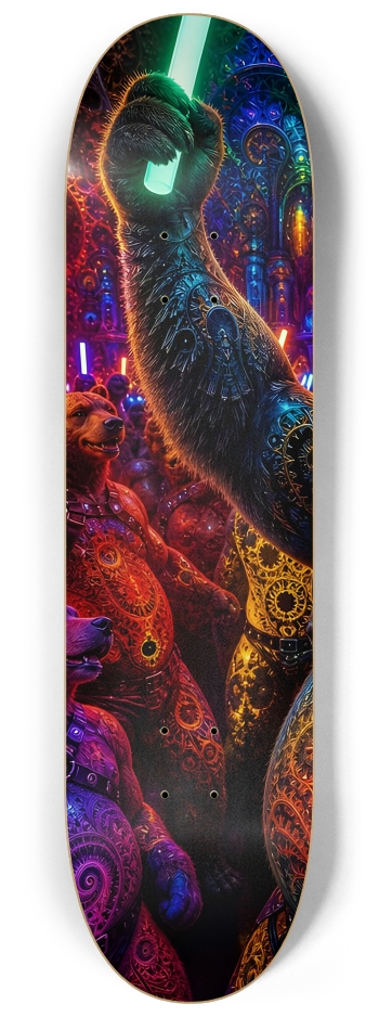 Psychedelic Fractal Brown Leather Bears #10 #1