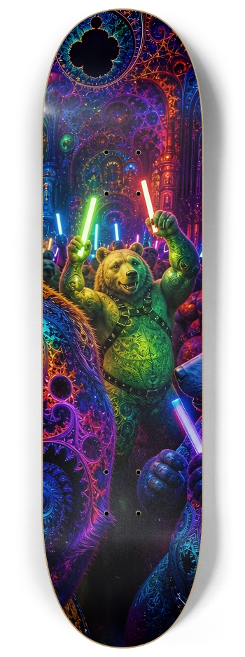 Psychedelic Fractal Brown Leather Bears #10 #3