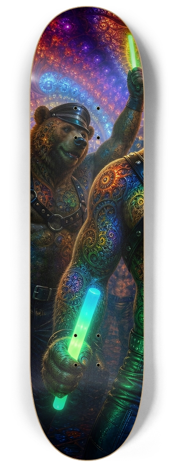 Psychedelic Fractal Brown Leather Bears #11 #1