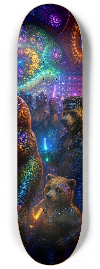 Psychedelic Fractal Brown Leather Bears #11 #3