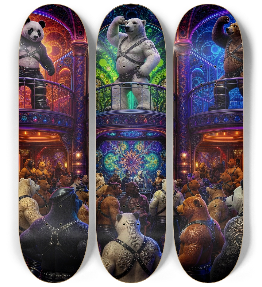 Psychedelic Fractal Leather Bears #35