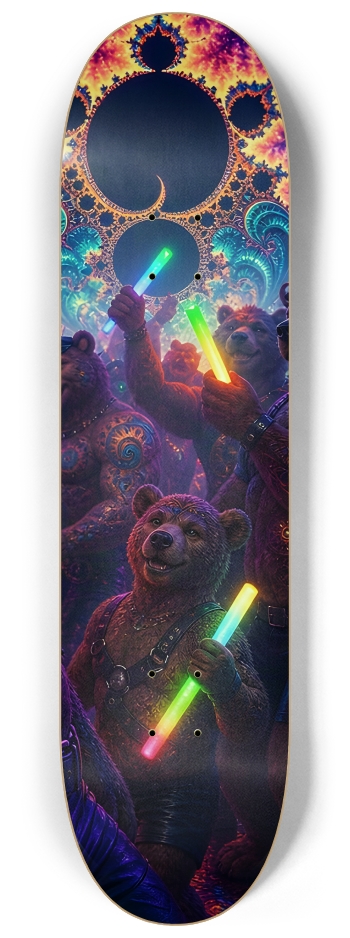 Psychedelic Fractal Brown Leather Bears #12 #3