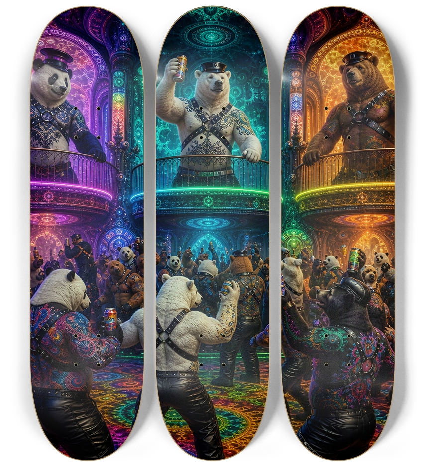 Psychedelic Fractal Leather Bears #15