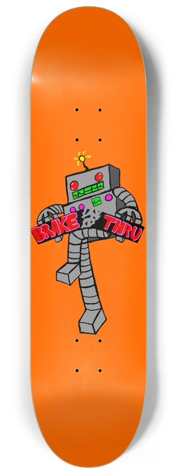 BrakeThru 8.25 Orange 8-1/4 Skateboard Deck