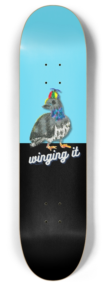 Blue Illustrated Pigeon Pinwheel Silly Hat Cute Skateboard