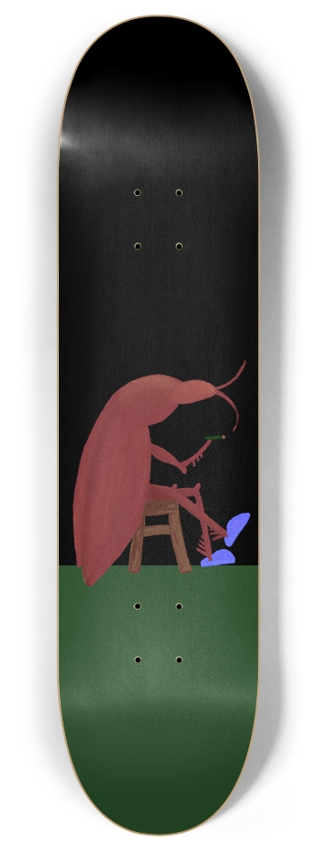 Smoking Cockroach Cool Green Skateboard 8 Inch Skateboard Deck