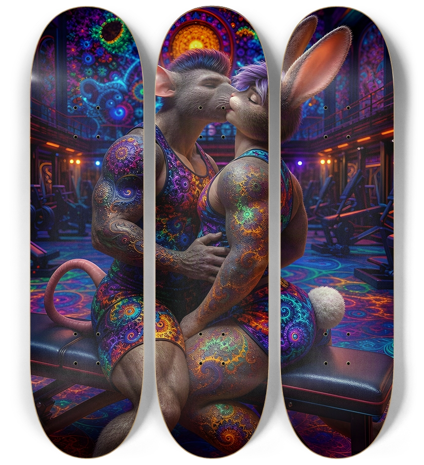 Psychedelic Fractal Gym Rat and Gym Bunny #35