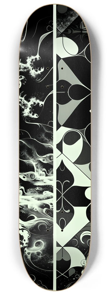 B&W Fractal Woman #2 #2 8-1/4 Skateboard Deck