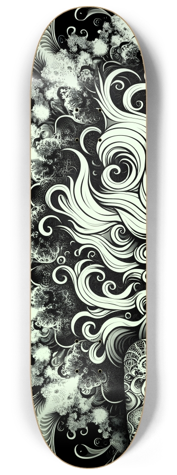 B&W Fractal Woman #16 #1 8-1/4 Skateboard Deck