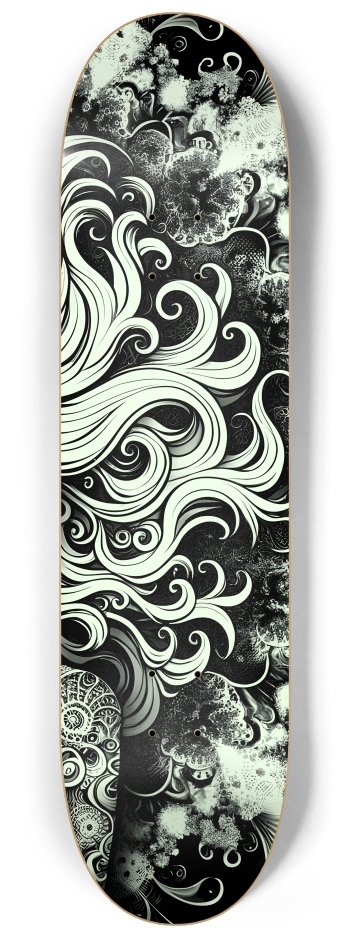 B&W Fractal Woman #16 #3 8-1/4 Skateboard Deck