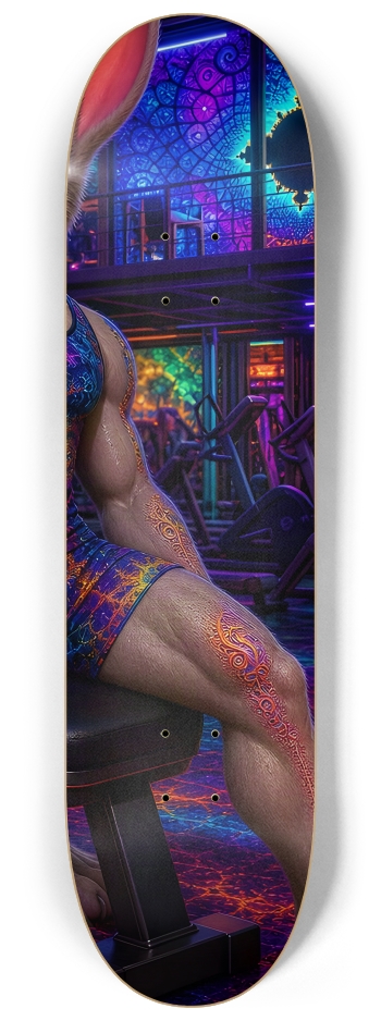 Psychedelic Fractal Gym Rat and Gym Bunny #26 #3 8-1/4 Skateboard Deck