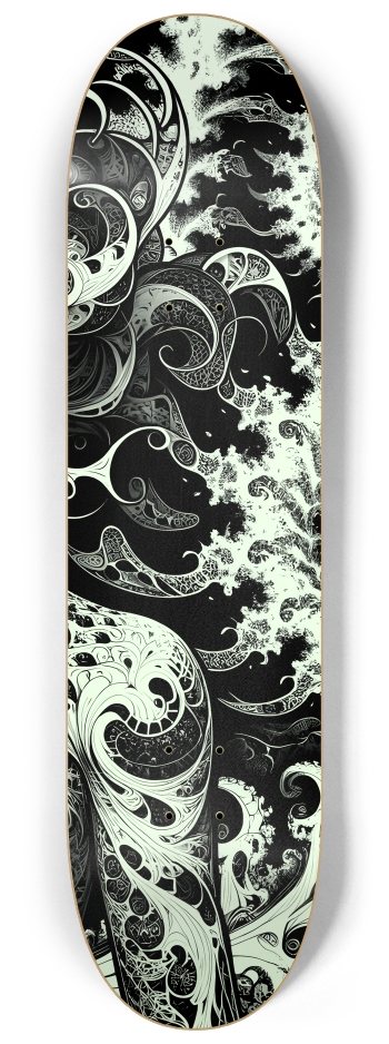 B&W Fractal Woman #4 #3 8-1/4 Skateboard Deck