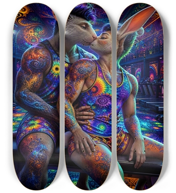 Psychedelic Fractal Gym Rat and Gym Bunny #33