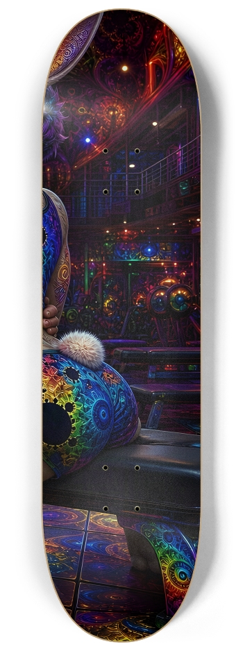 Psychedelic Fractal Gym Rat and Gym Bunny #34 #3 8-1/4 Skateboard Deck