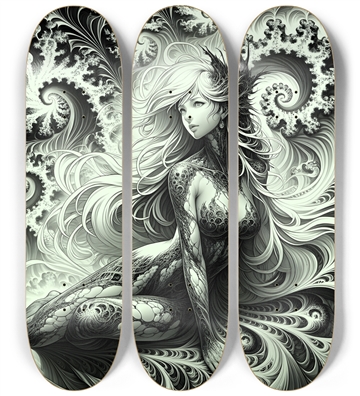 B&W Fractal Woman #14