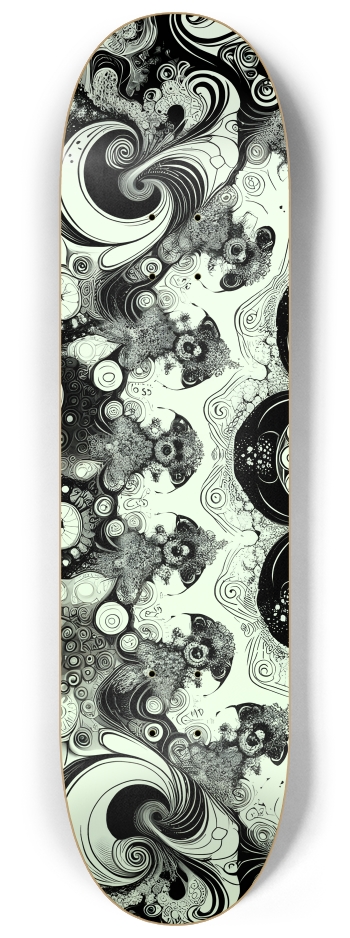 B&W Fractal Woman #24 #1 8-1/4 Skateboard Deck