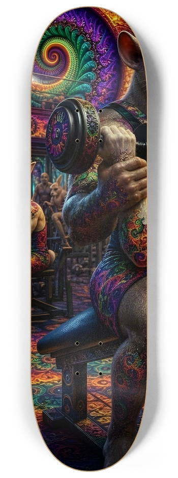 Psychedelic Fractal Gym Rat and Gym Bunny #20 #1 8-1/4 Skateboard Deck