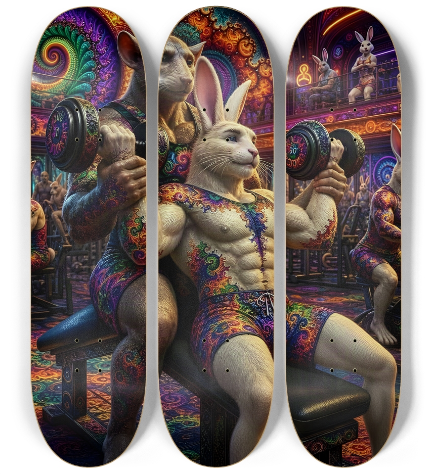 Psychedelic Fractal Gym Rat and Gym Bunny #20