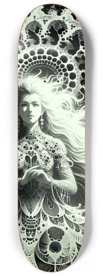 B&W Fractal Woman #40 #2 8-1/4 Skateboard Deck