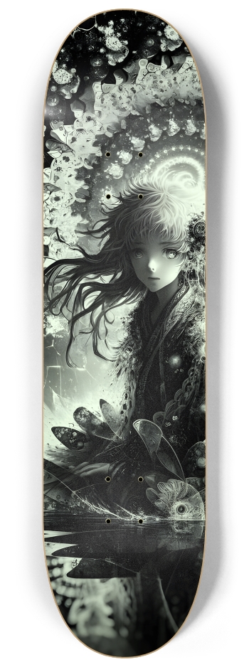 B&W Fractal Woman #42 #2 8-1/4 Skateboard Deck