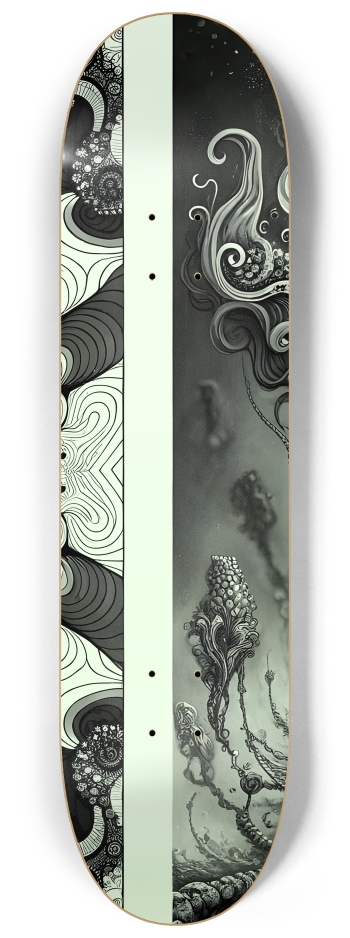 B&W Fractal Woman #47 #2 8-1/4 Skateboard Deck