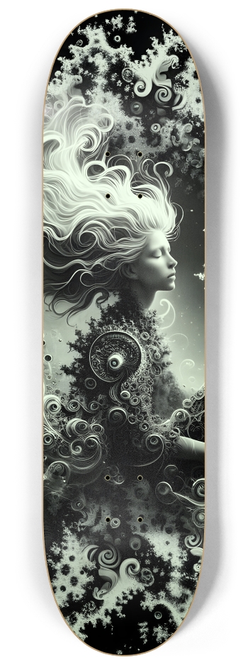 B&W Fractal Woman #27 #2 8-1/4 Skateboard Deck